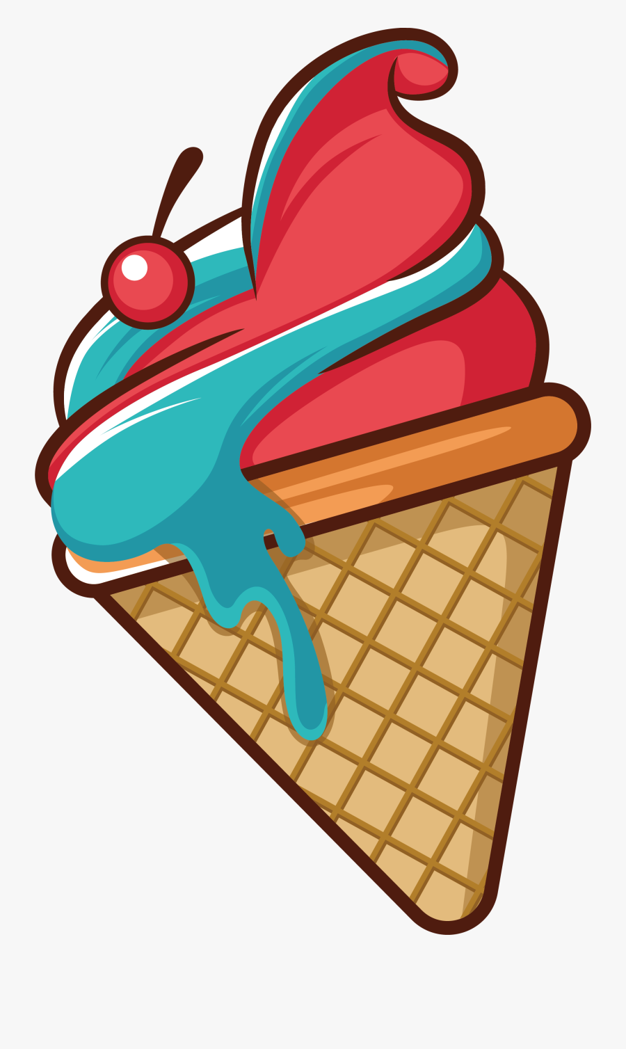 Dairy Clipart Frozen Food - Strawberry Ice Cream Cartoon Free Png, Transparent Clipart