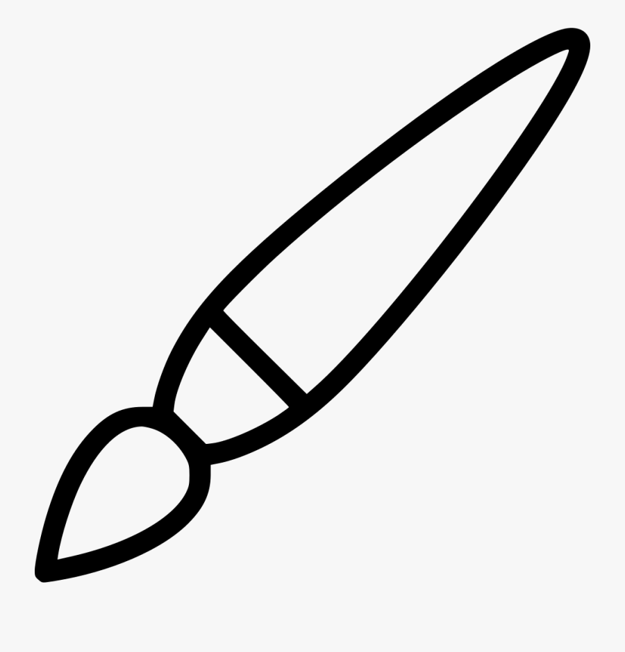 Tassel Brush Paintbrush Tool - Outline Drawing Of Brush, Transparent Clipart