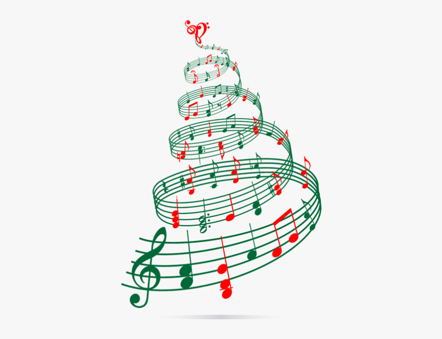 Musical Clipart Christmas Tree - Christmas Music Notes Png, Transparent Clipart