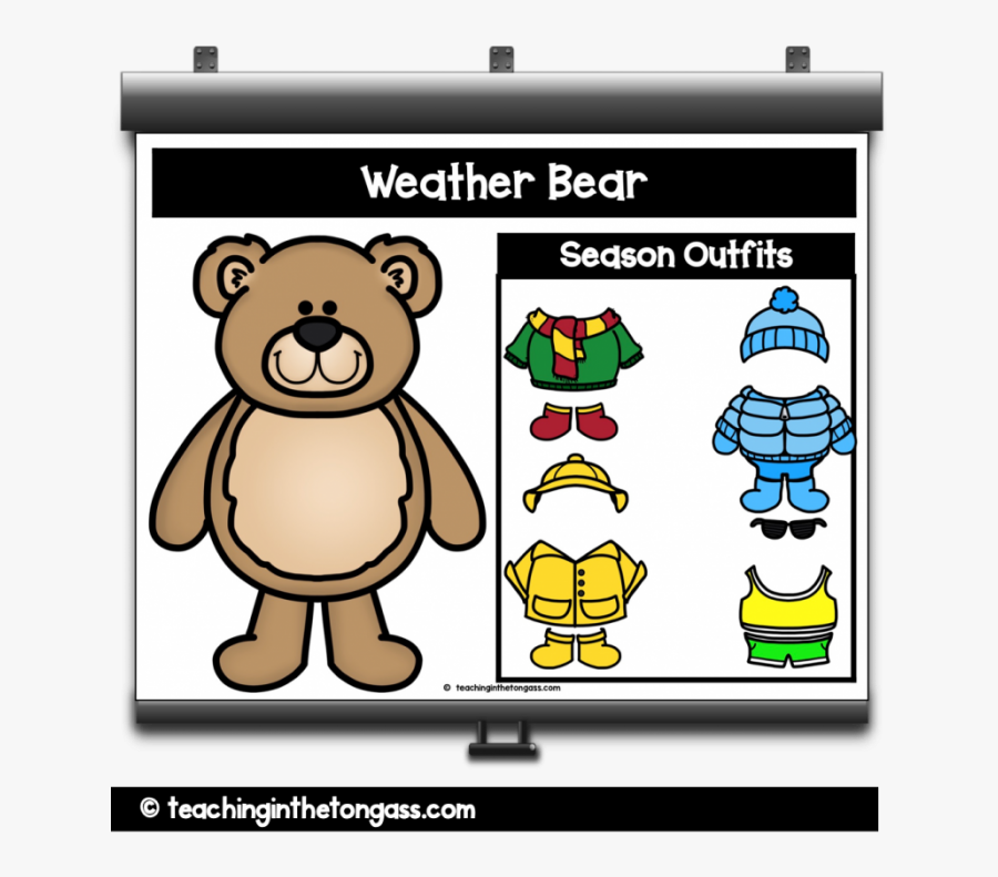 Digital Weather Bear - Cartoon, Transparent Clipart