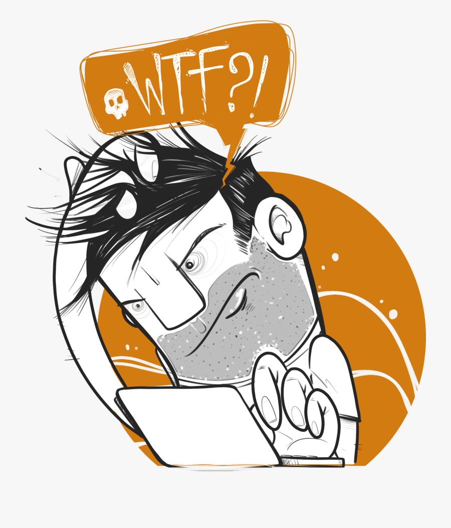 Frustrated Guy Wondering Why His Landing Page Doesn"t - Cartoon, Transparent Clipart
