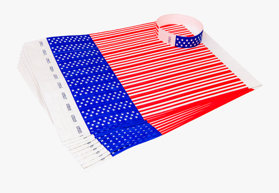 100 Stars And Stripes Tyvek Event Wristbands, Transparent Clipart