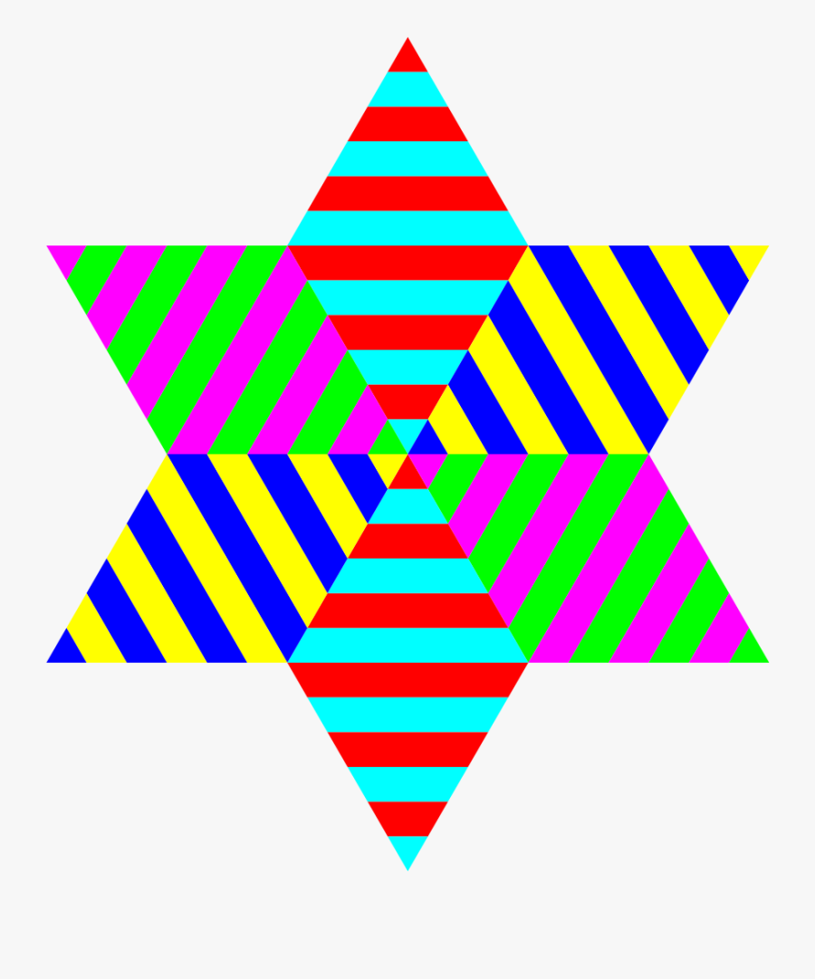 Hexagram Triangle Stripes - Clip Art, Transparent Clipart