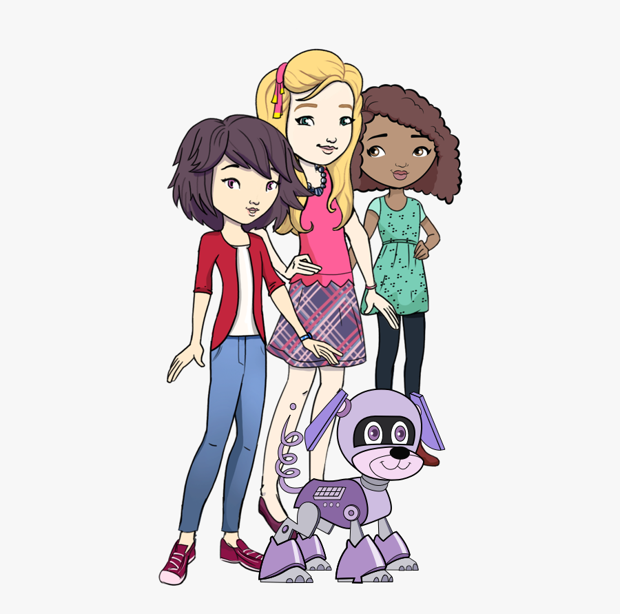 Alexa, Bess, George, And Robot Puppy - Cartoon, Transparent Clipart