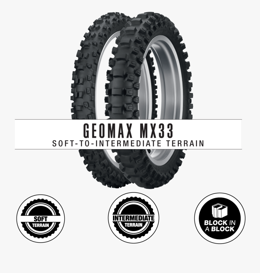 Dirt Bike Tire Tread - Dunlop Geomax Mx32 Soft, Transparent Clipart