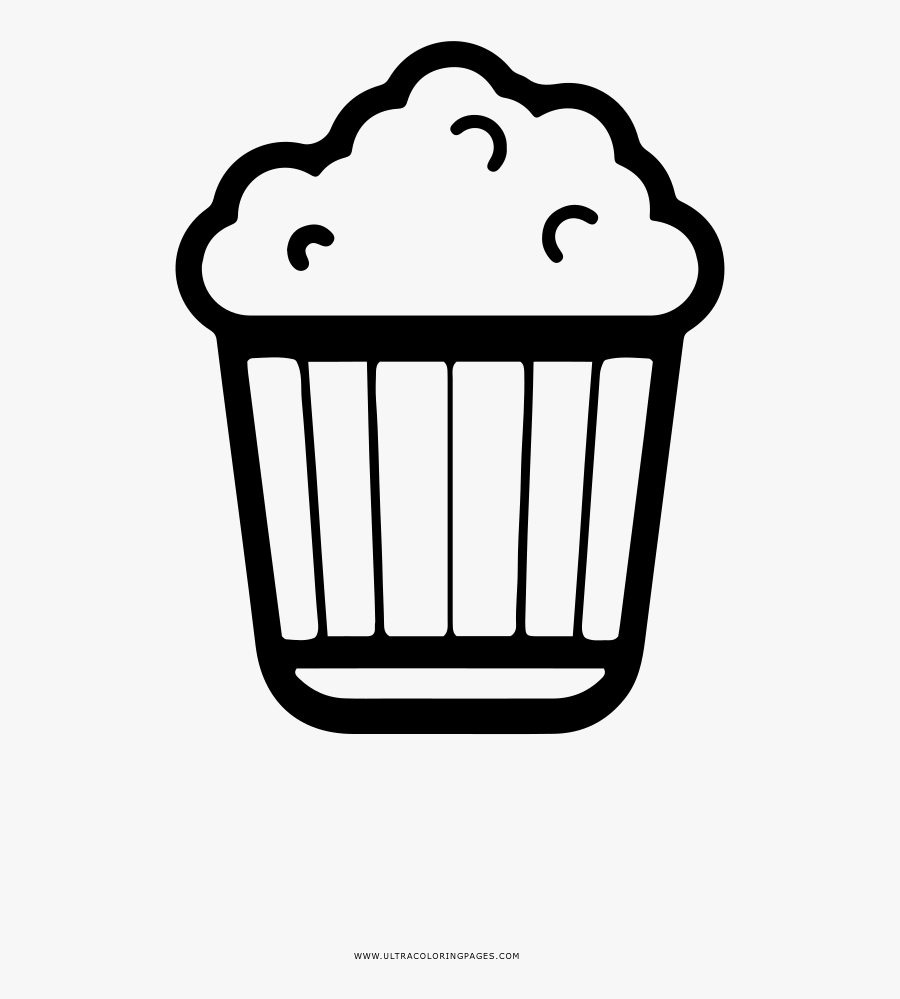 Popcorn Coloring Page, Transparent Clipart