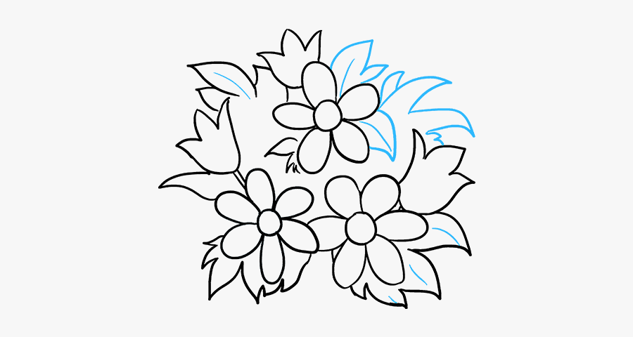 How To Draw Flower Bouquet - Flower Bouquet Drawings For Beginners, Transparent Clipart
