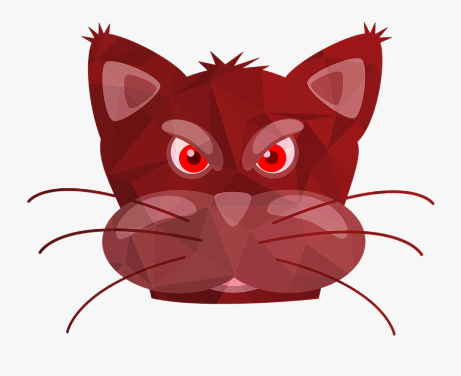 Transparent Triangle Eye Png - Cute Cartoon Cat Face, Transparent Clipart