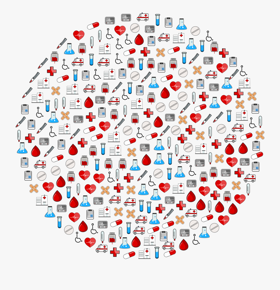 Ekg Clipart Medical Stitch - Medical Icons Pattern Png, Transparent Clipart