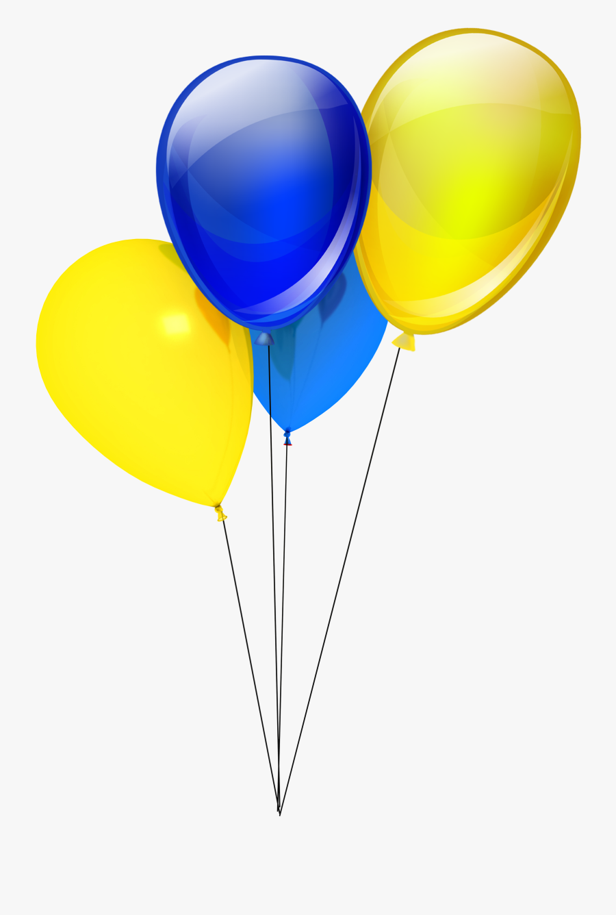 Balloons Png Golden - Yellow And Blue Balloon, Transparent Clipart