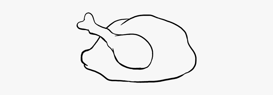 How To Draw Turkey Dinner - Line Art, Transparent Clipart