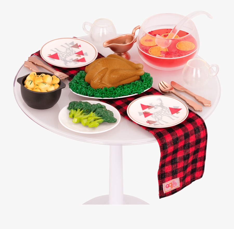 Festive Feast Dinner Set On Table - Side Dish, Transparent Clipart