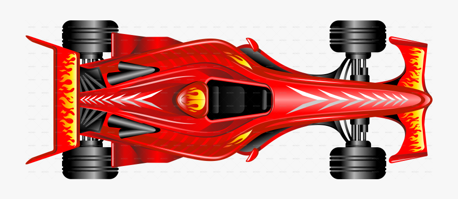 Transparent F1 Car Clipart - Formula 1 Car Top View, Transparent Clipart
