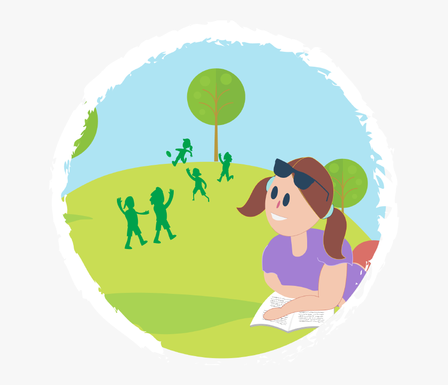 Girl Looking At Other Kids Playing - Illustration, Transparent Clipart