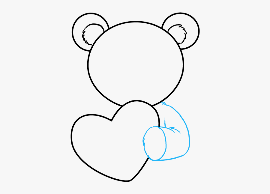 How To Draw Teddy Bear With Heart - Love Easy Easy Draw Teddy Bear Drawing, Transparent Clipart