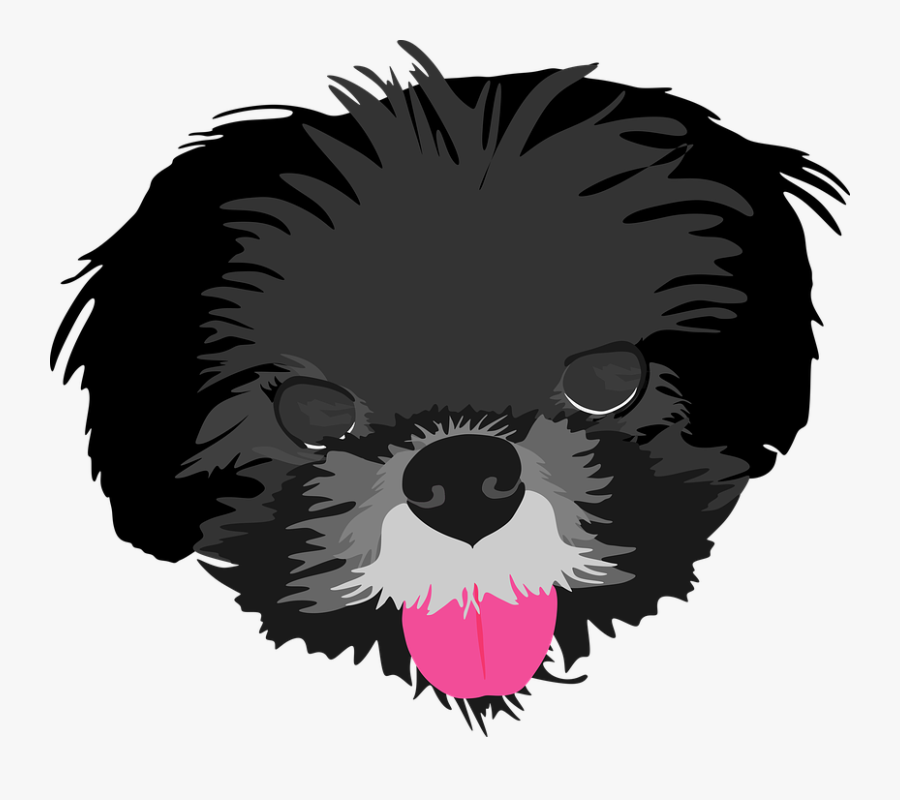Dog, Pet, Portrait, Black, Grey, Puppy Face, Cute - Illustration, Transparent Clipart