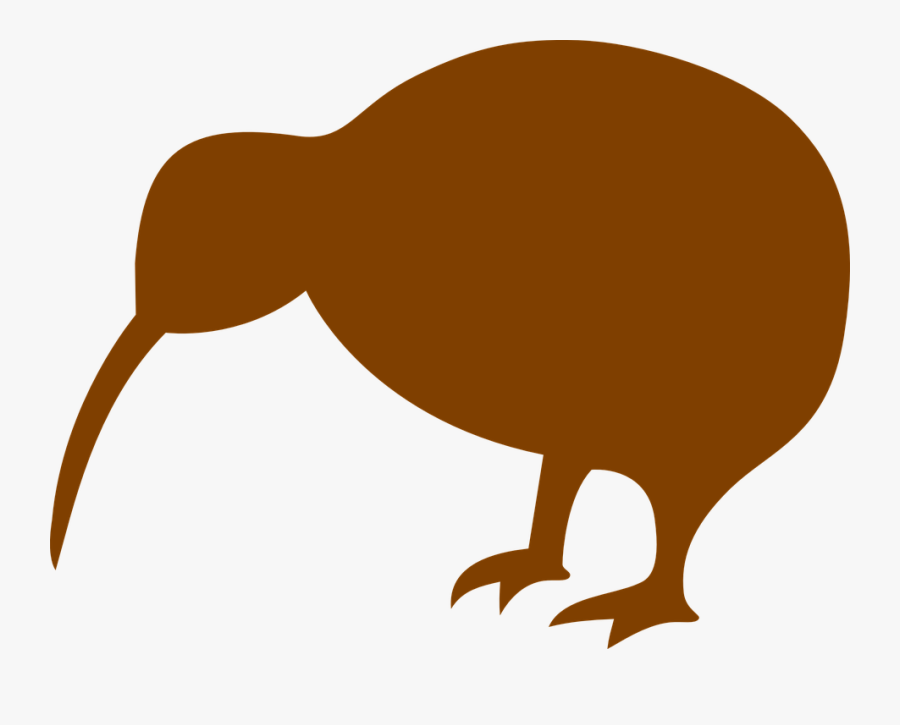 Kiwi, Brown, Oceania, Bird, Animal, Cute, Silhouette - Kiwi Bird Black And White, Transparent Clipart