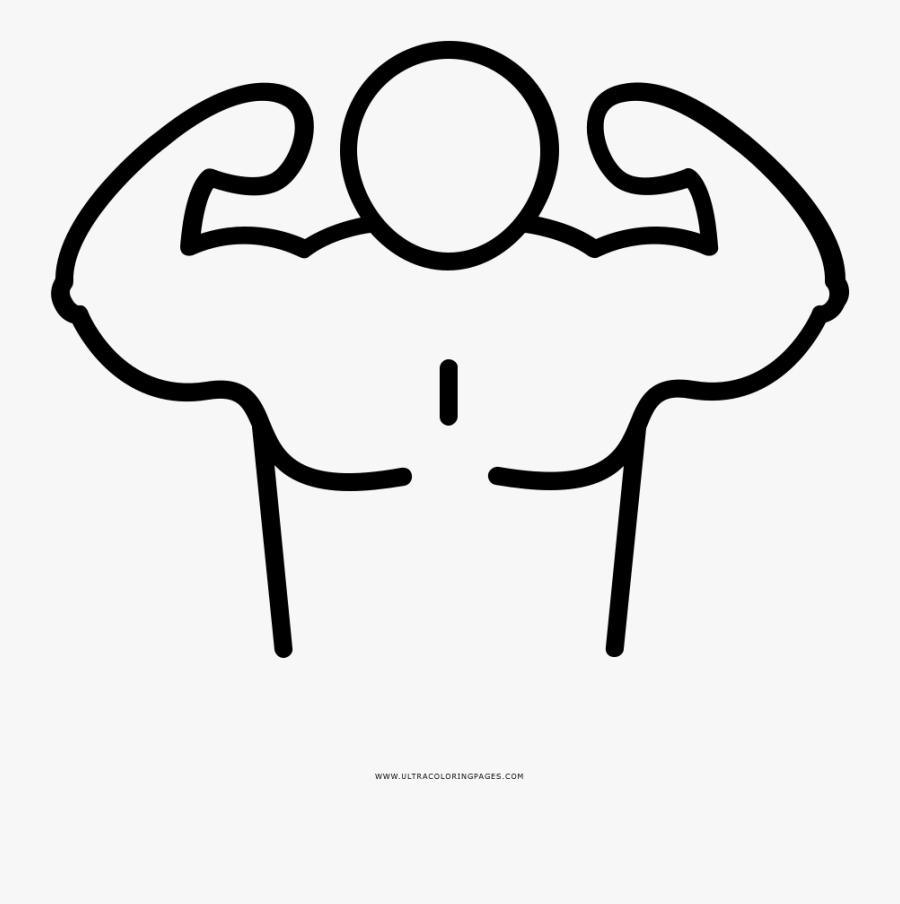 Bodybuilding Coloring Page, Transparent Clipart