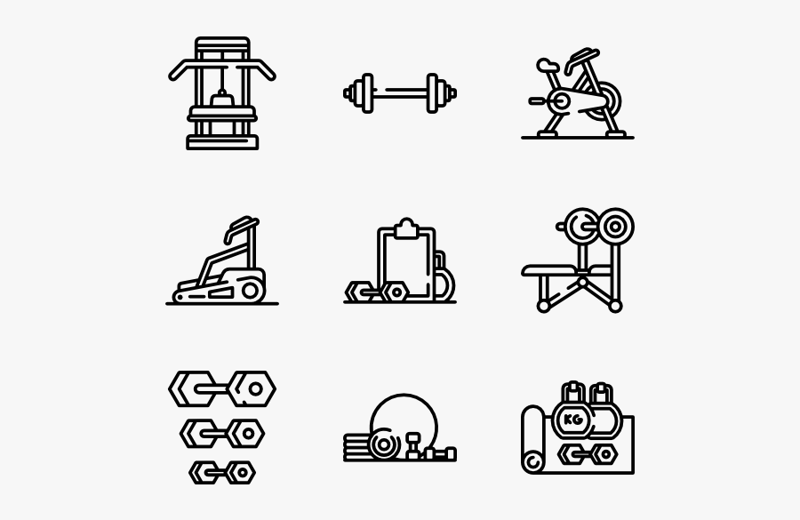 Gym Equipment - Gym Bar Icon, Transparent Clipart