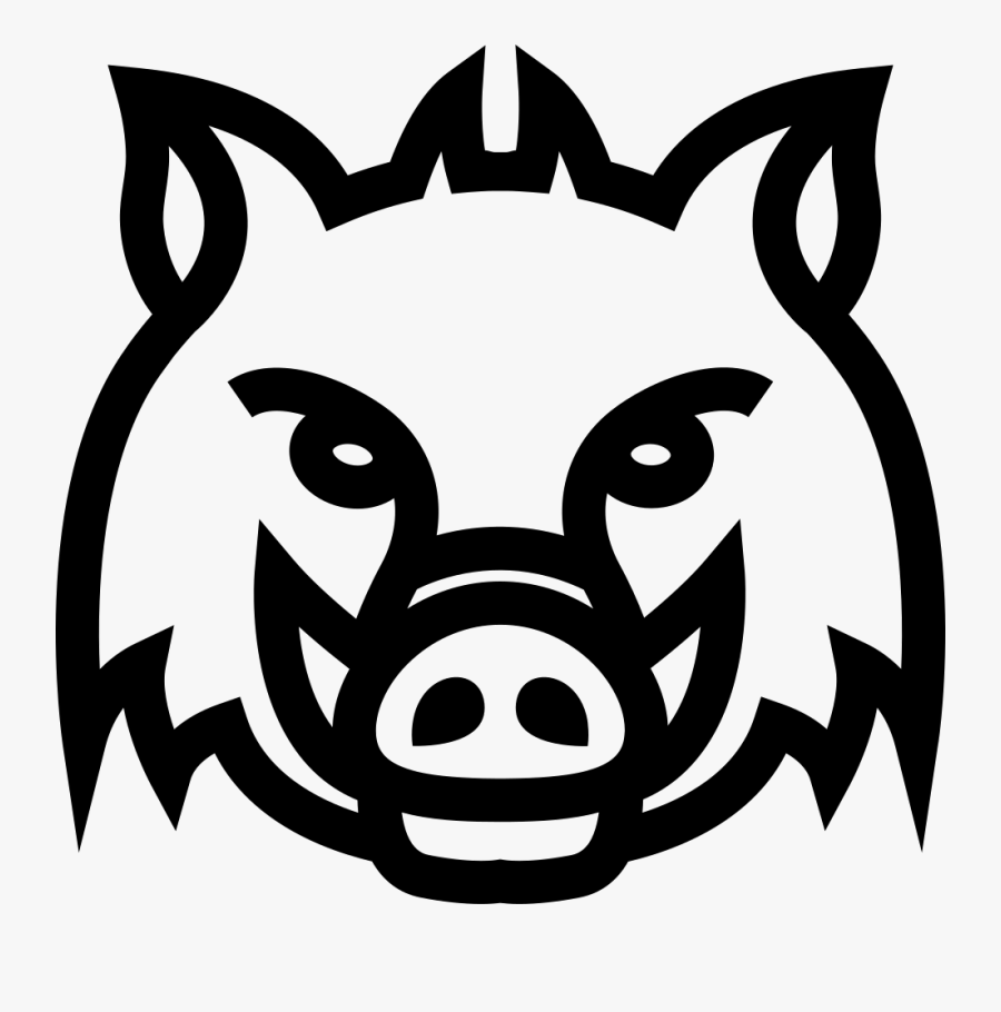 Snout,suidae,boar,clip Art,black And White,stencil,automotive - Easy Boar Head Drawing, Transparent Clipart