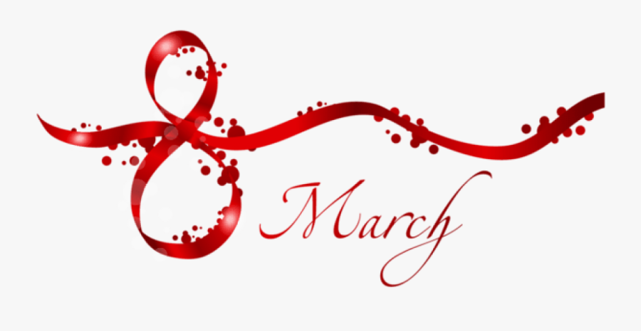 8 March Red Text Decor Png Clipart , Png Download - Transparent Png 8 March Png, Transparent Clipart