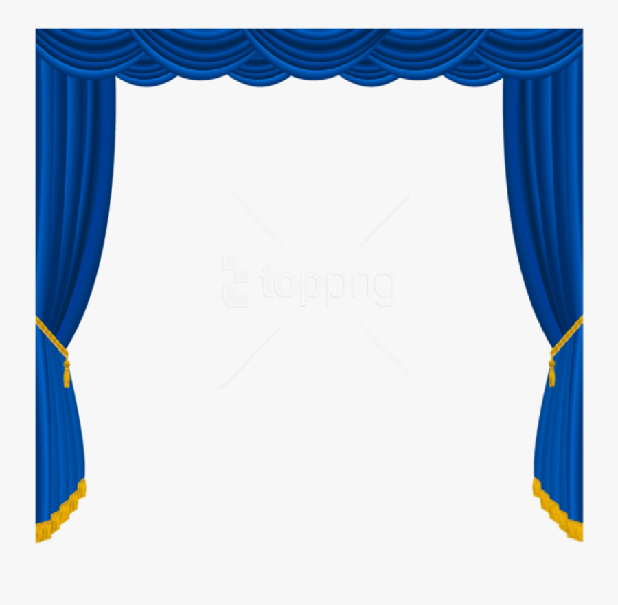 Free Png Download Transparent Blue Curtains Decor Clipart - Blue Curtain Png, Transparent Clipart