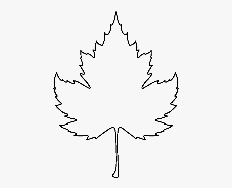 Sycamore Leaf Pattern - Outline Fall Leaf, Transparent Clipart