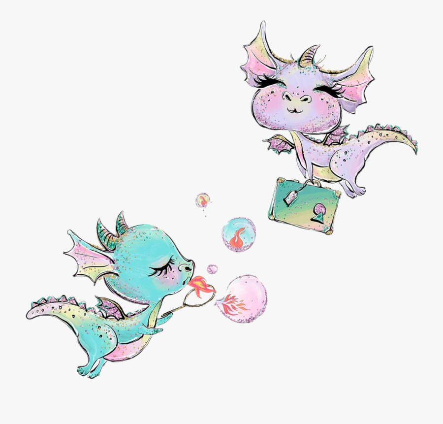 #watercolor #dragon #dragons #babydragon #babyanimals - Cartoon, Transparent Clipart