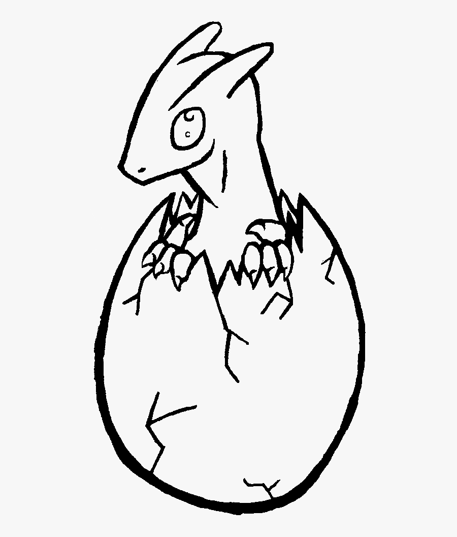 Transparent Dragon Egg Clipart - Dragon In The Egg Easy Drawing, Transparent Clipart