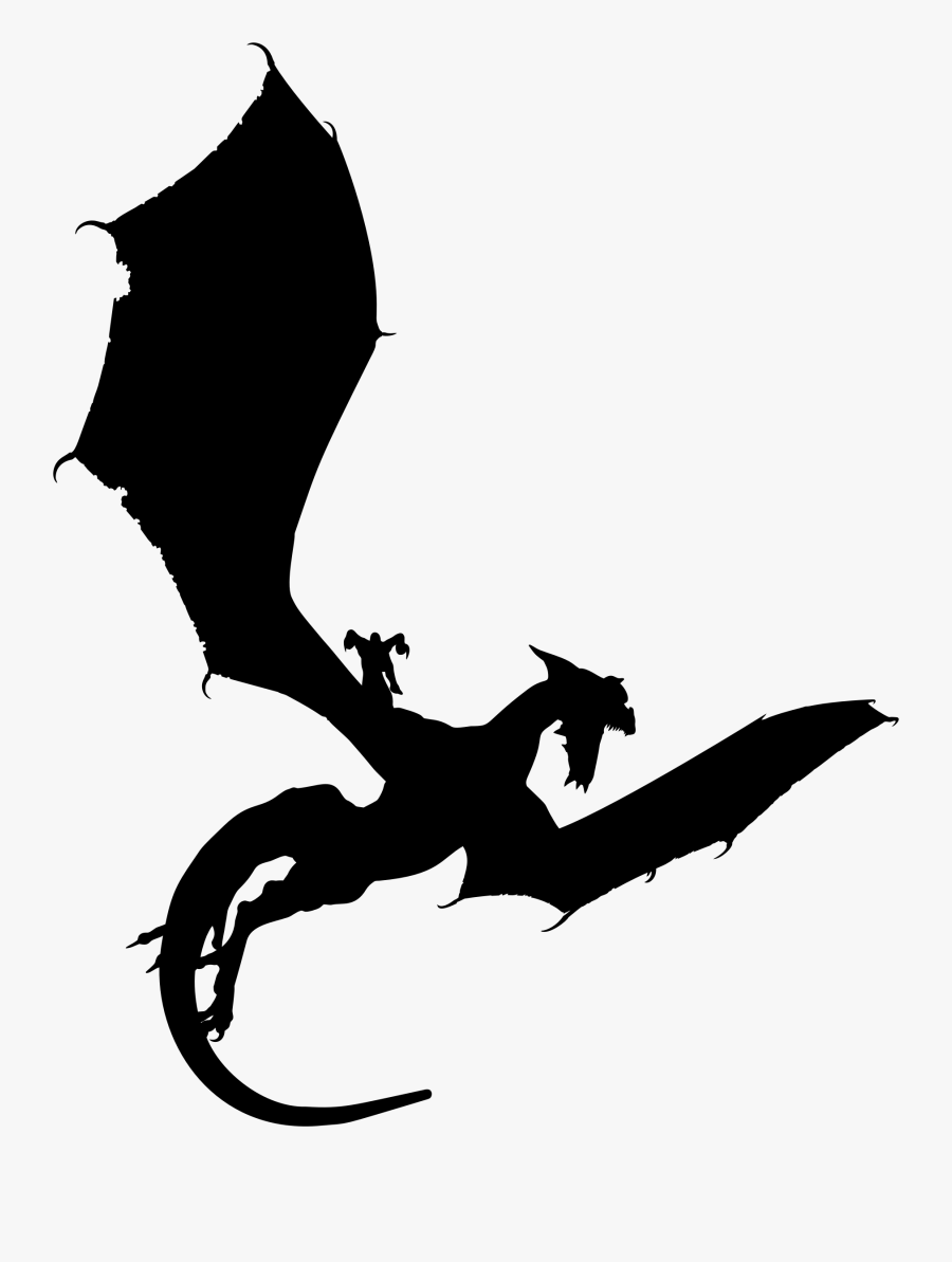 Dragon Attacking Silhouette Icons Png - Dragon Wings Flying, Transparent Clipart