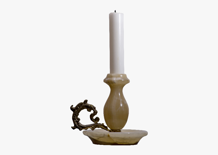 Candle With Candlestick Png - Candle Holder With Candle Png, Transparent Clipart