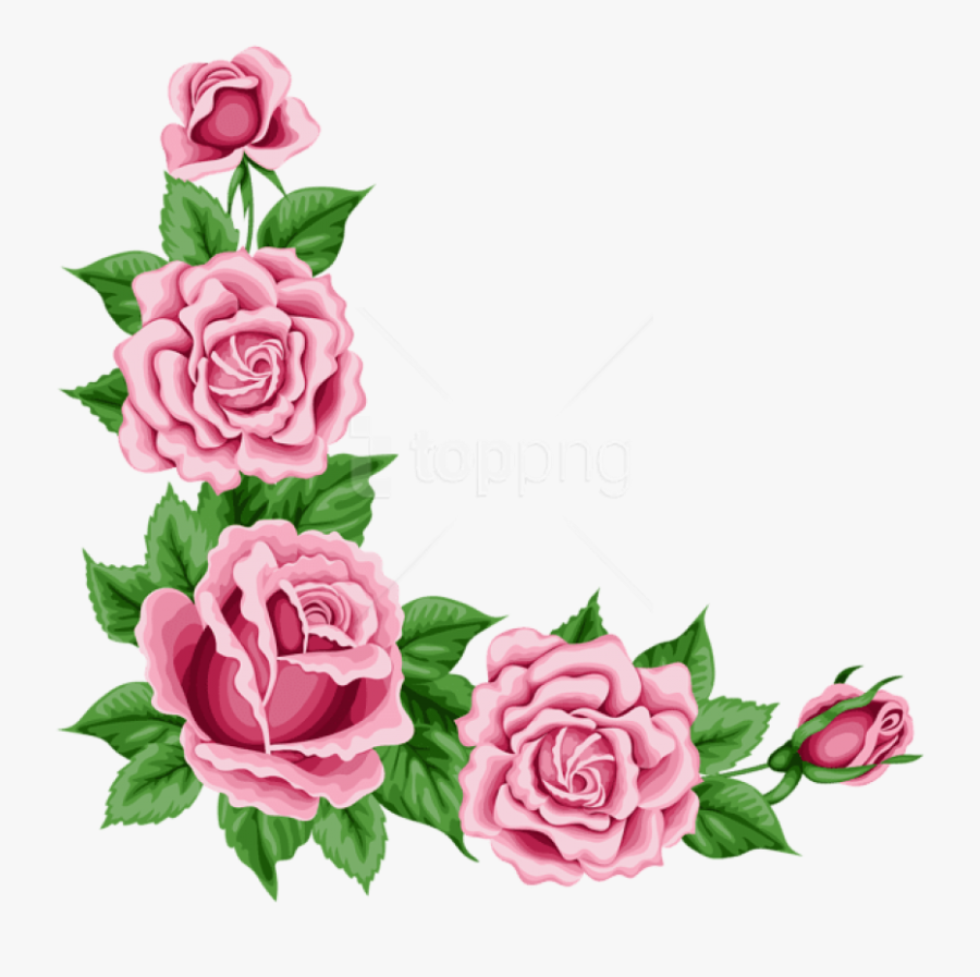 Free Png Roses Corner Decorationpicture Png Images - Flower Corner Border Png, Transparent Clipart