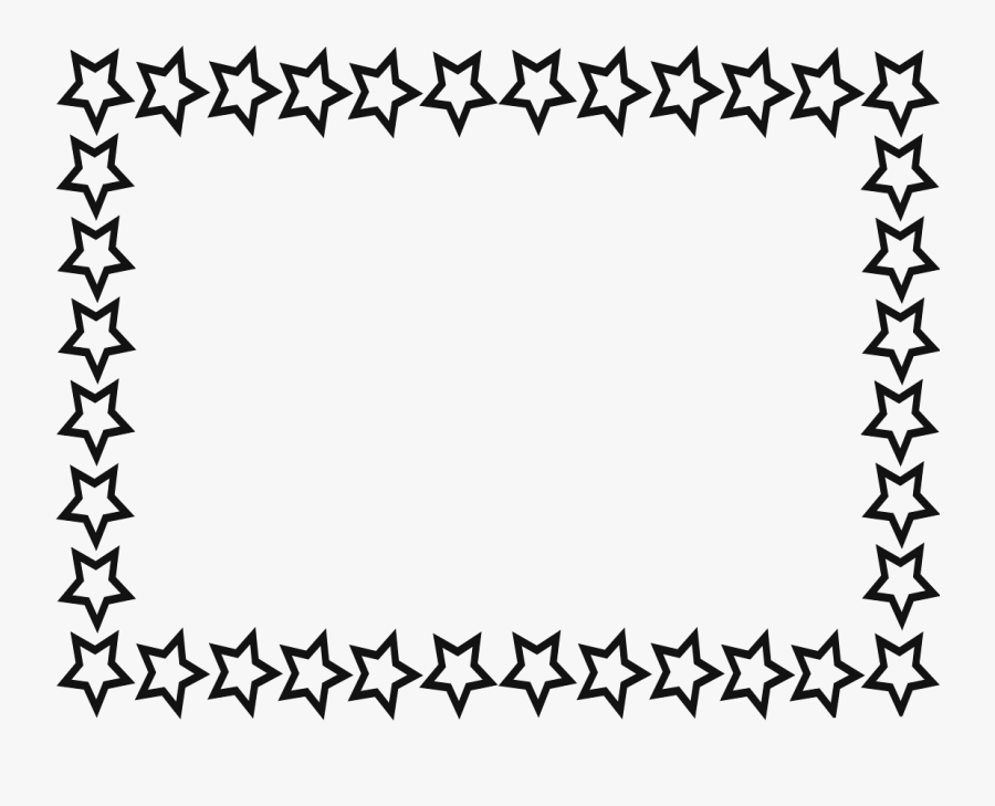 Star Border Clipart Black And White, Transparent Clipart