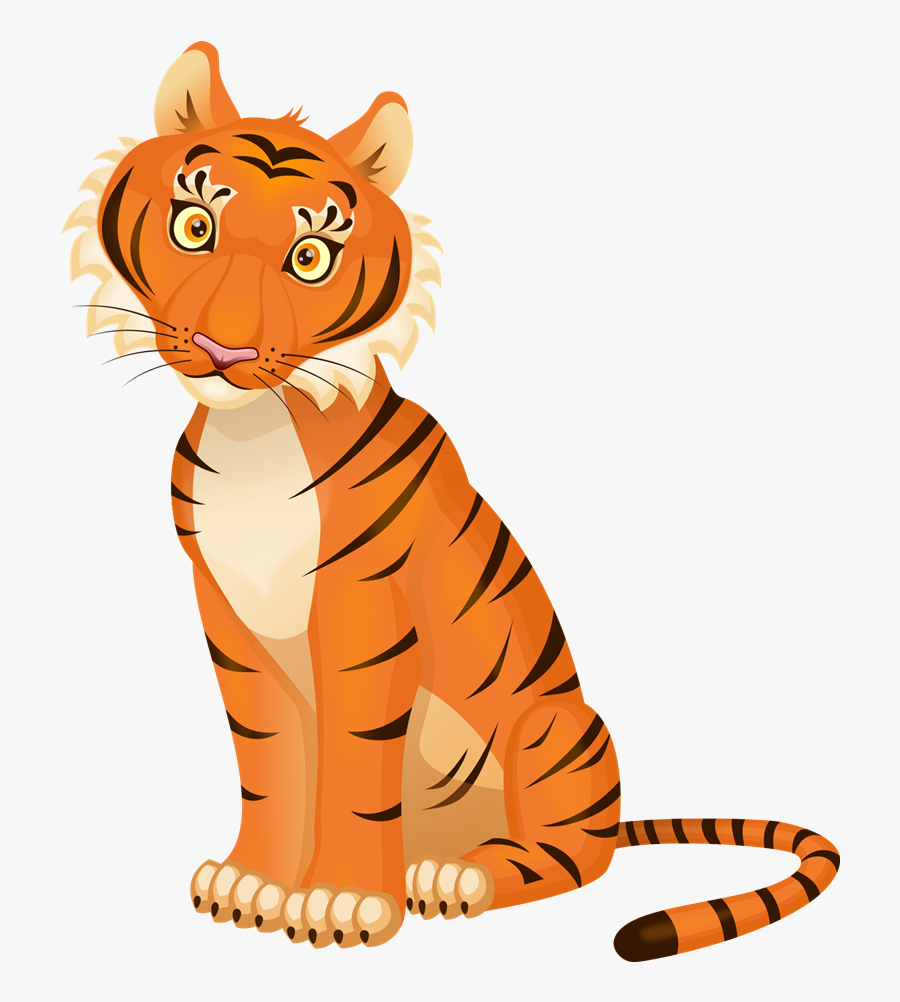 Free Curious Looking Tiger Clip Art صور كرتونية لحيوانات آكلات