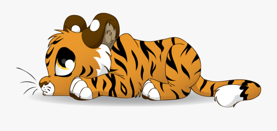 Sad Tiger Cub Cartoon, Transparent Clipart