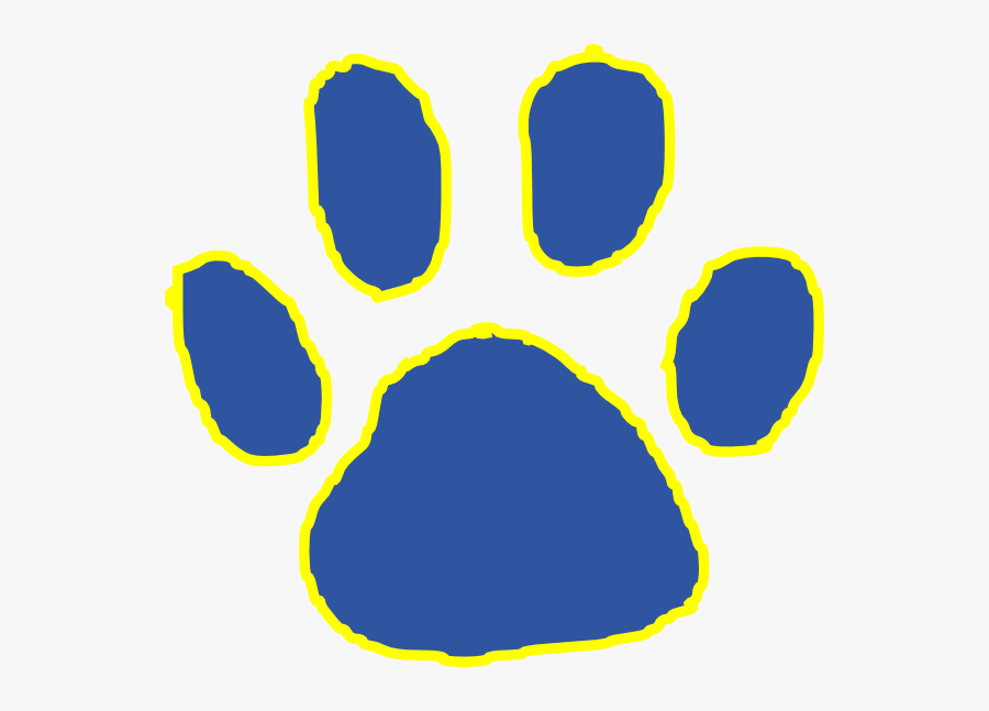 Tiger Paw Svg Clip Arts - Blue And Yellow Paw, Transparent Clipart