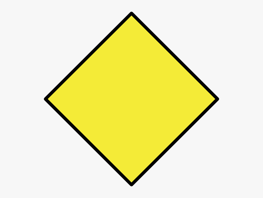 Transparent Yellow Diamond Png - Blank Yellow Caution Sign, Transparent Clipart