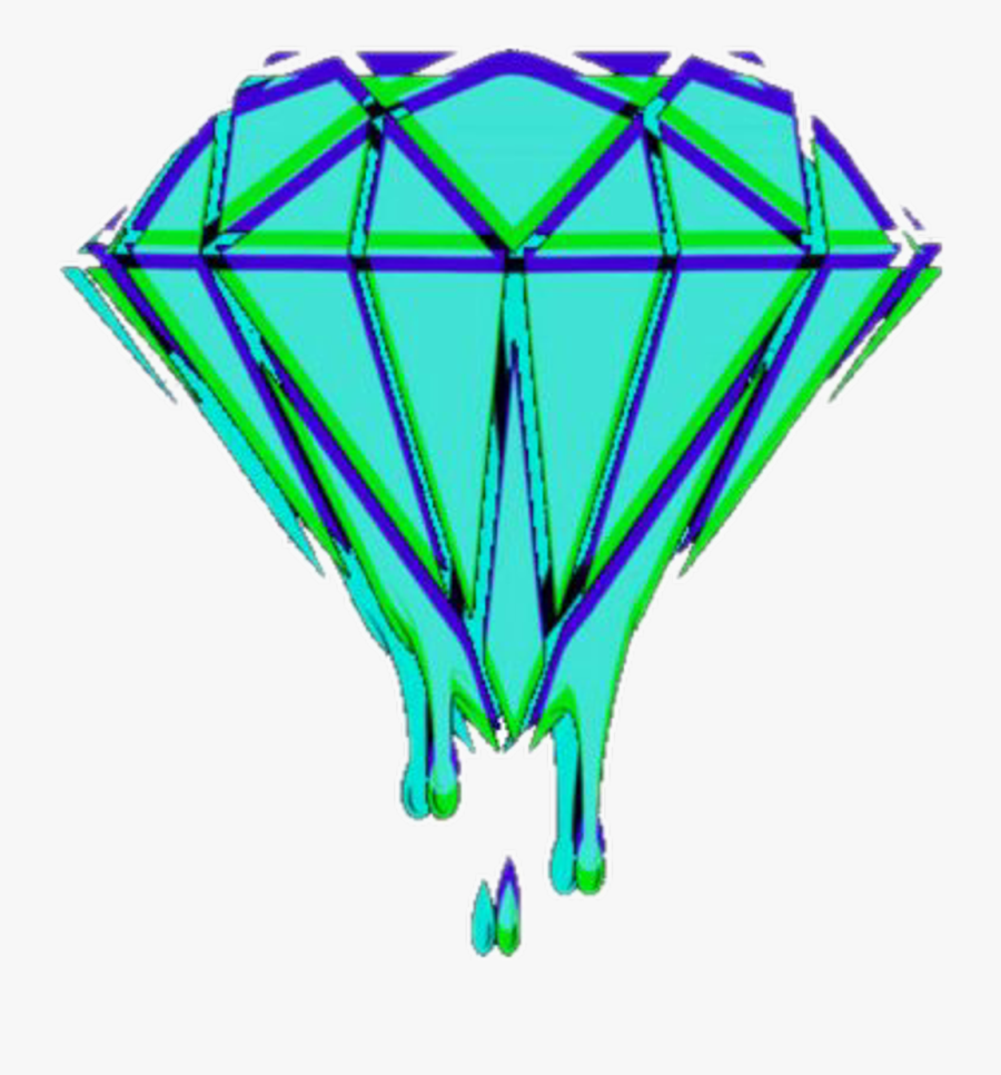 #diamond #green #blue #glitch #queen #king #royal #tumblr - Diamond Supply Co Png, Transparent Clipart