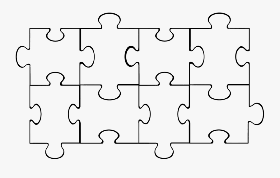 Puzzle Pieces Clipart Template - 8 Piece Puzzle Outline , Free