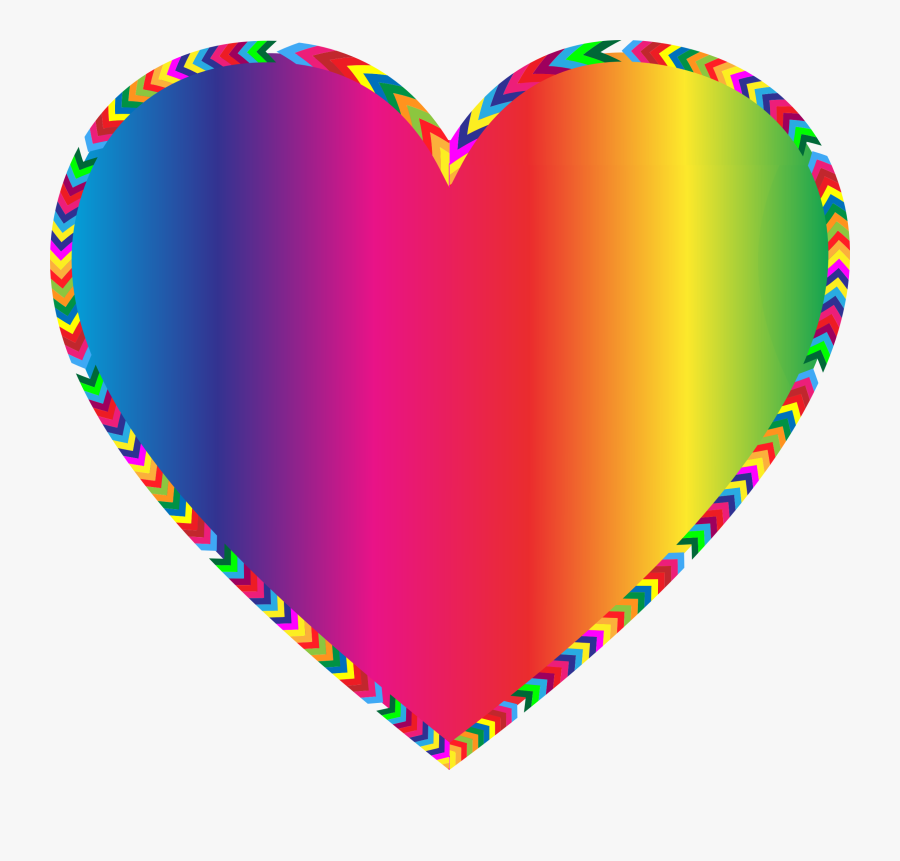 Multicolored Arrows Heart Filled - Clipart Rainbow Heart, Transparent Clipart