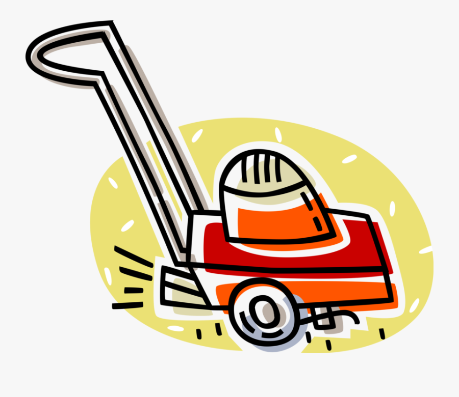 Vector Illustration Of Yard Work Electric Lawn Mower - Clip Art Yard Work, Transparent Clipart