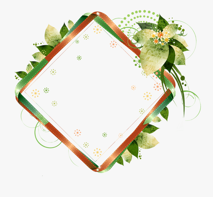 Picture Flower Pattern Frame Diamond Green Clipart - Boxes Border In Png, Transparent Clipart