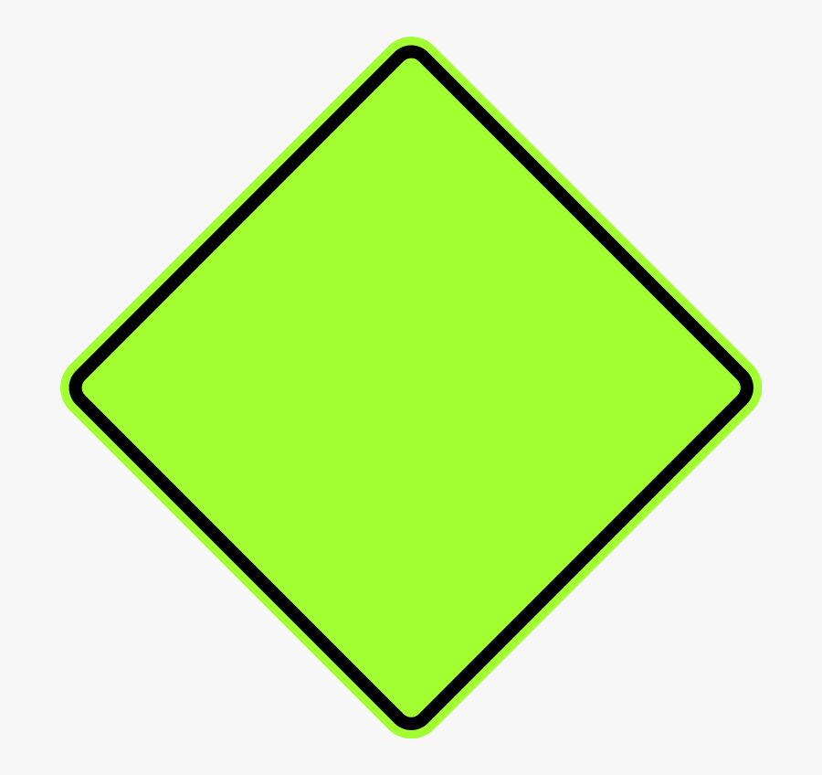 Transparent Diamond Shape Png - Green Diamond Road Sign , Free