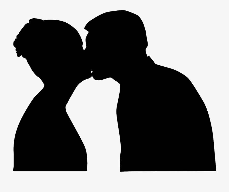 Silhouetted Kiss - People Kissing Clipart, Transparent Clipart