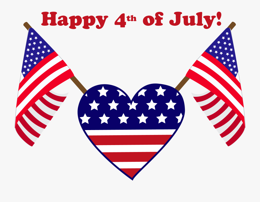 Happy Fourth Of July Heart Flag, Transparent Clipart