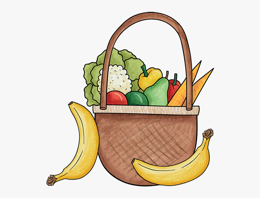Basket Of Fruit And Vegetables - Basket Fruits Vegetables Clip Art, Transparent Clipart