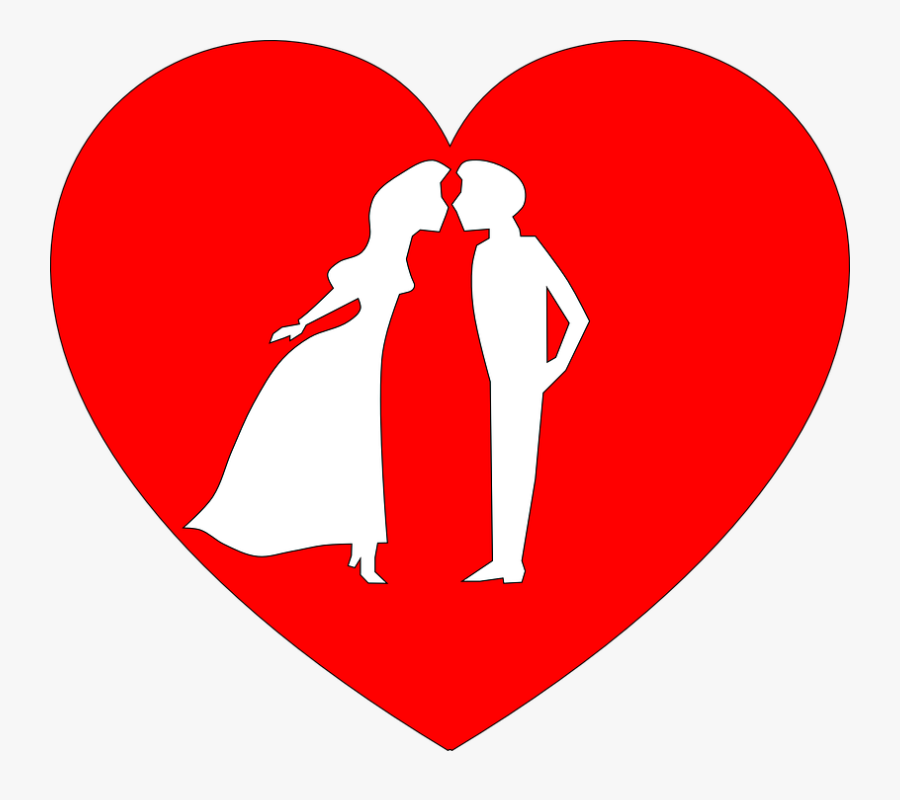 Kiss Clipart Loveheart - Couple In Heart, Transparent Clipart
