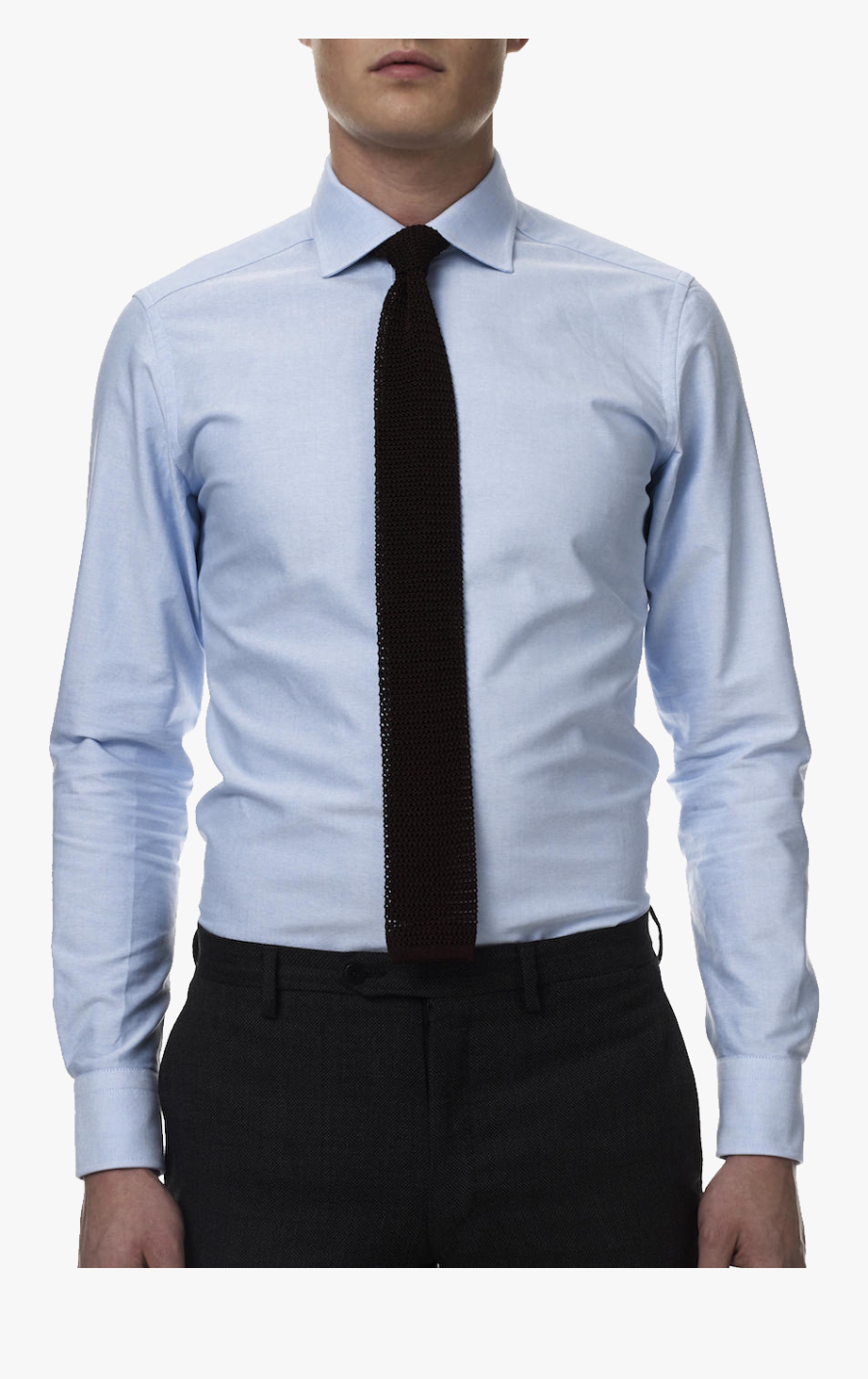 Shirt Clipart Pent Shirt - Light Blue Dress Shirt Black Tie, Transparent Clipart
