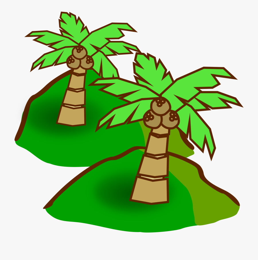 Clipart Jungle Hills - Clipart Coconut Tree Cartoon, Transparent Clipart