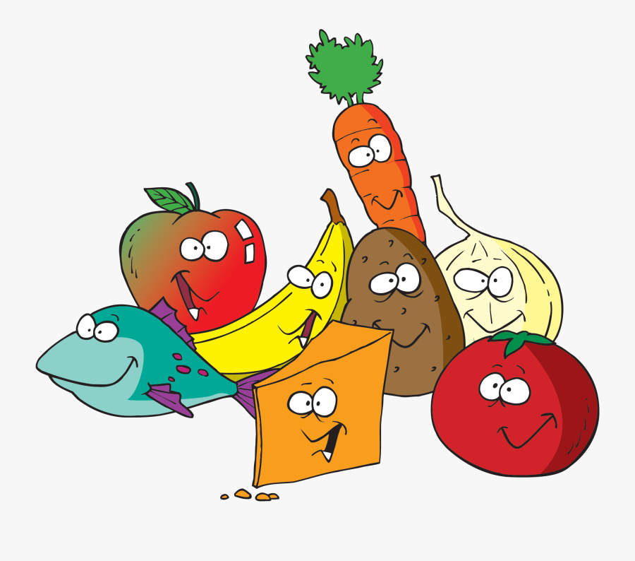 Cartoon Healthy Lunch Food Clipart - Vegetables And Fruits Clip Art, Transparent Clipart